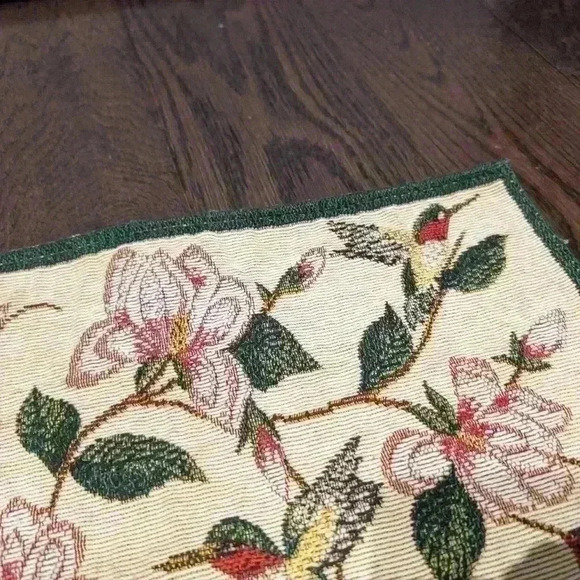 Vintage set of 3 hummingbird embroidered  placemats - Picture 3 of 7